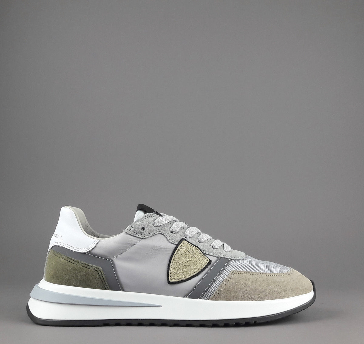Philippe Model Sneakers Uomo Mondial Camoscio Tela Grigio Talpa