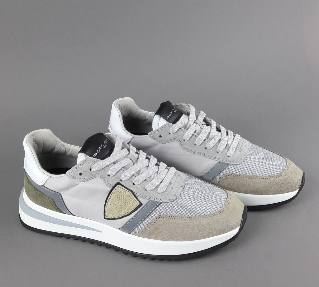 Philippe Model Sneakers Uomo Mondial Camoscio Tela Grigio Talpa