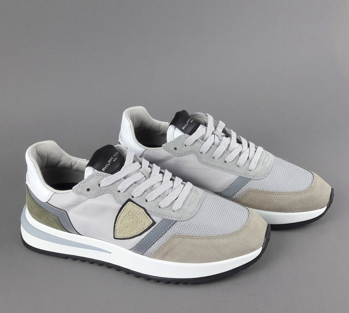 Philippe Model Sneakers Uomo Mondial Camoscio Tela Grigio Talpa