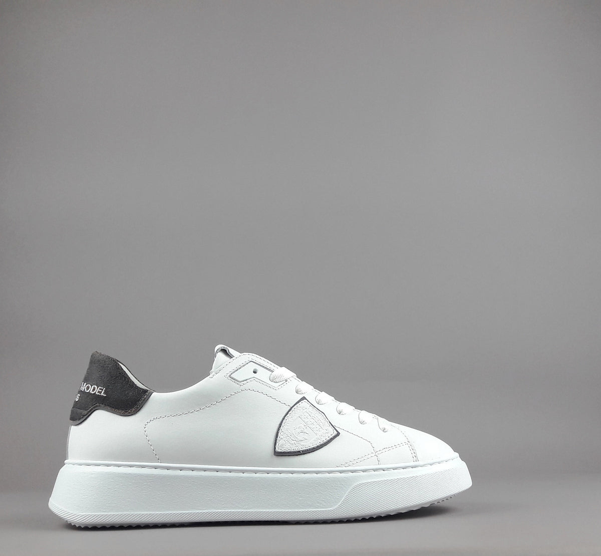 Philippe Model Sneakers Uomo New Temple Pelle Bianco Spoiler Crackle'