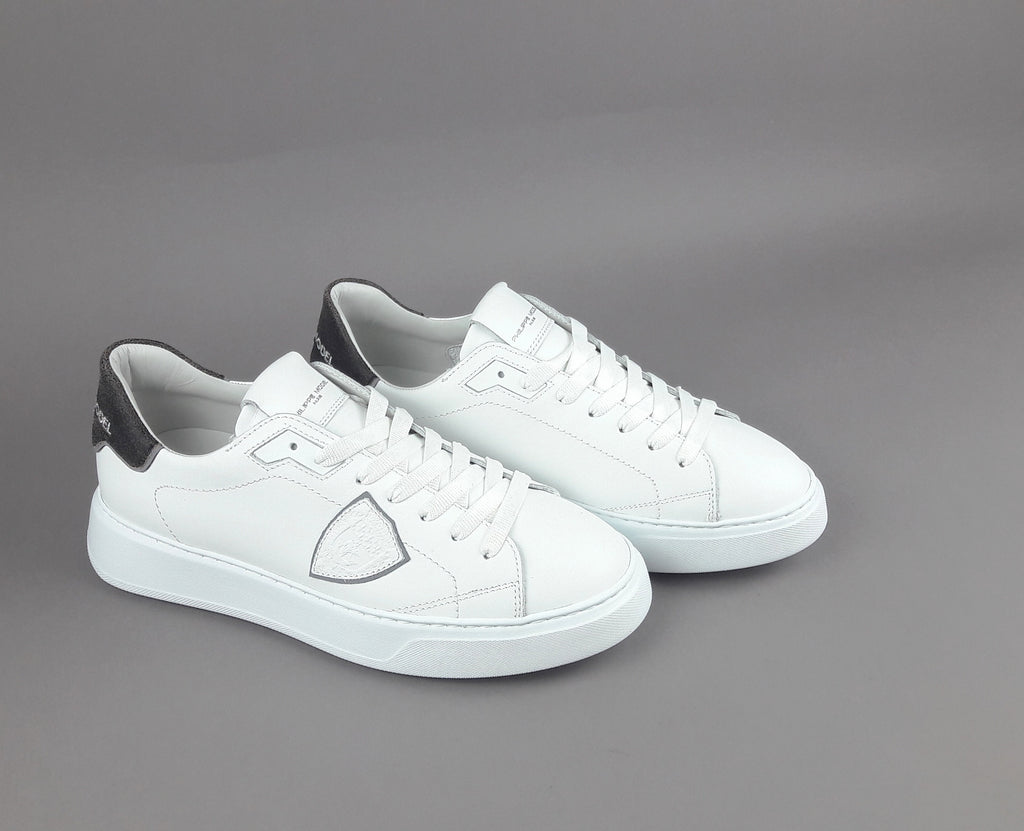 Philippe Model Sneakers Uomo New Temple Pelle Bianco Spoiler Crackle'