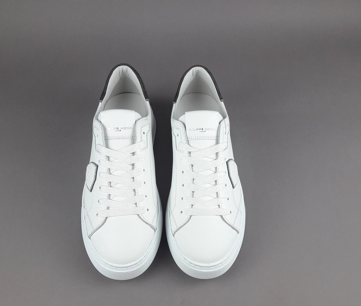 Philippe Model Sneakers Uomo New Temple Pelle Bianco Spoiler Crackle'