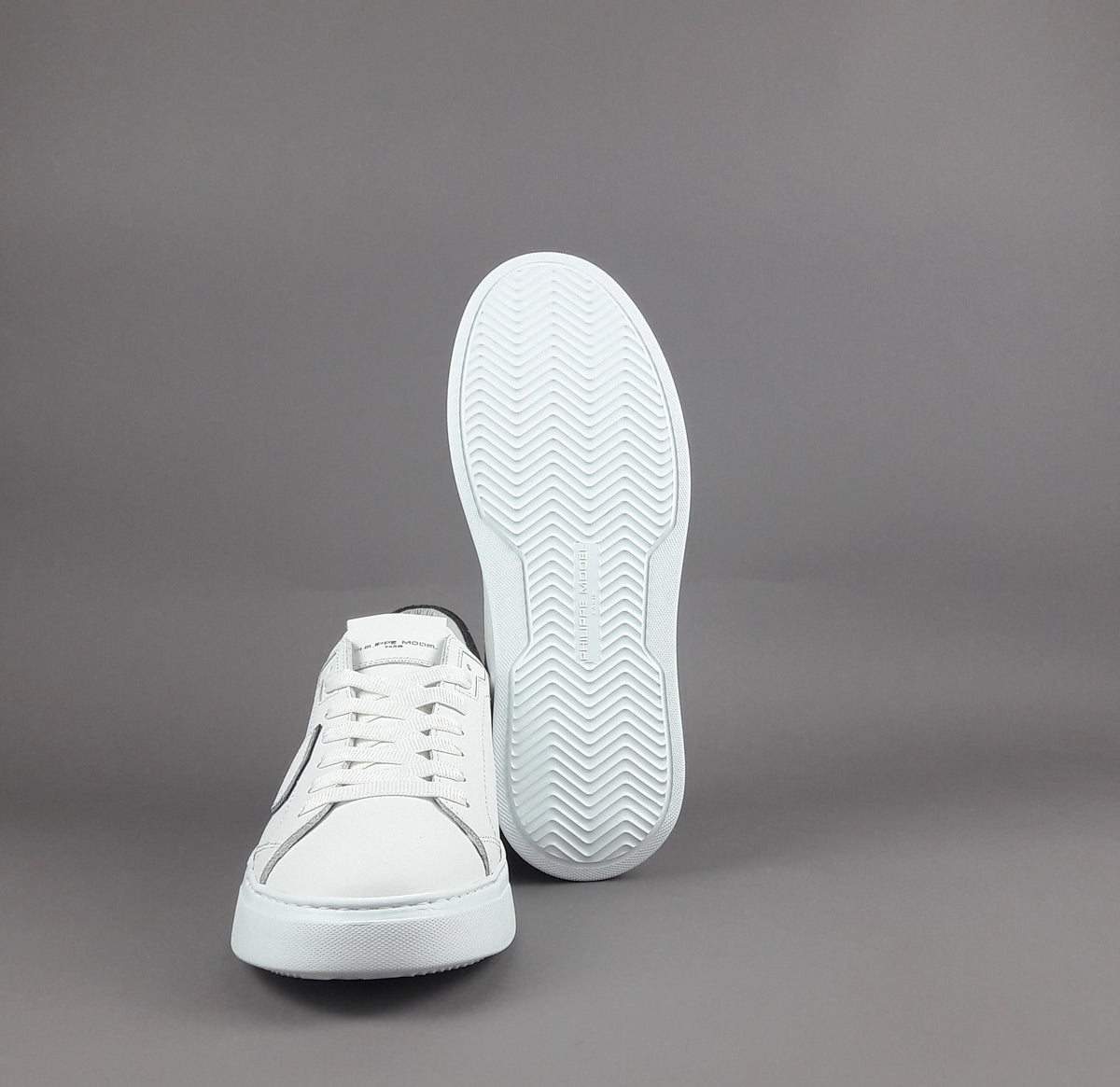 Philippe Model Sneakers Uomo New Temple Pelle Bianco Spoiler Crackle'