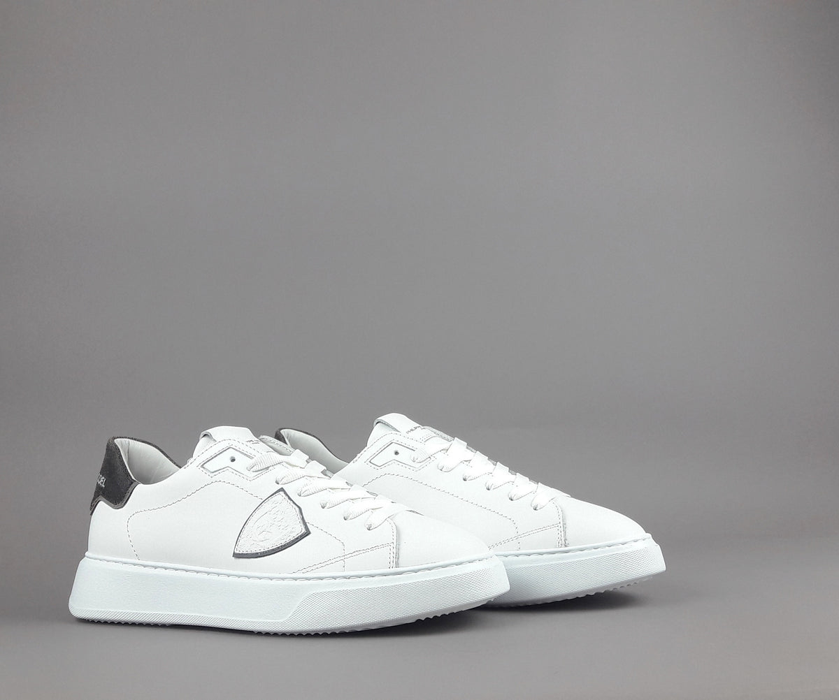 Philippe Model Sneakers Uomo New Temple Pelle Bianco Spoiler Crackle'