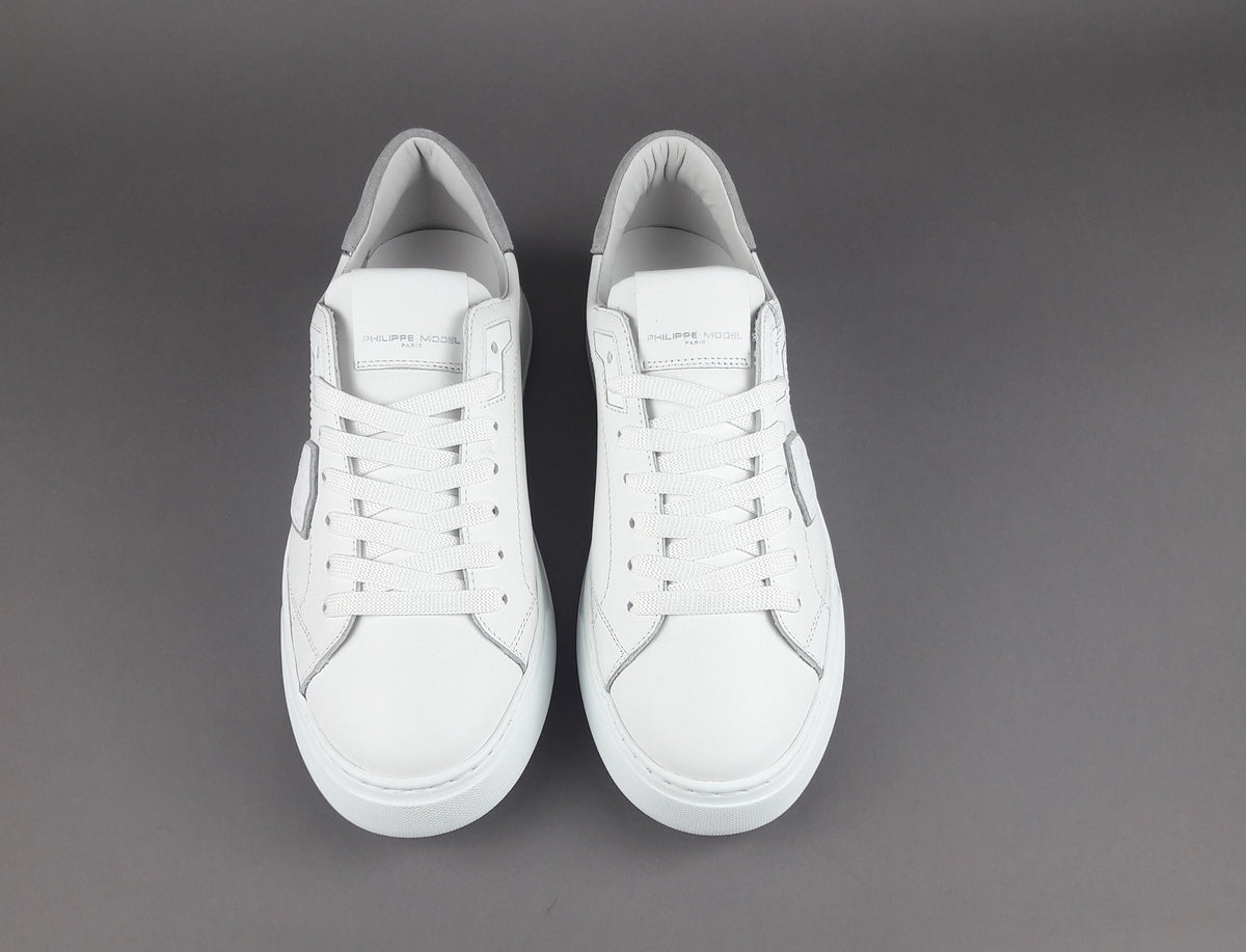 Philippe Model Sneakers Uomo New Temple Pelle Bianco Spoiler Grigio