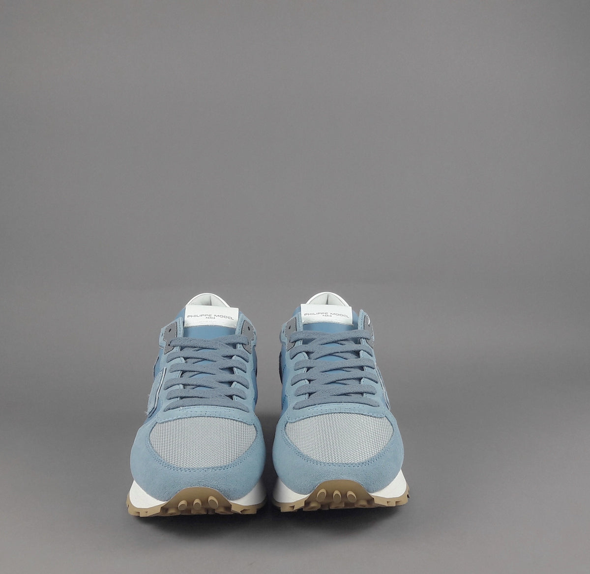 Philippe Model Sneakers Uomo New Tropez Camoscio Tela Azzurro