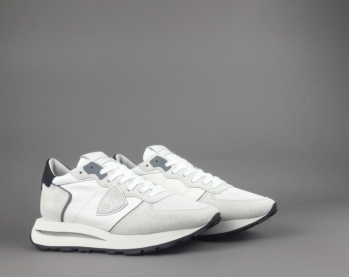 Philippe Model Sneakers Uomo New Tropez Camoscio Tela Bianco