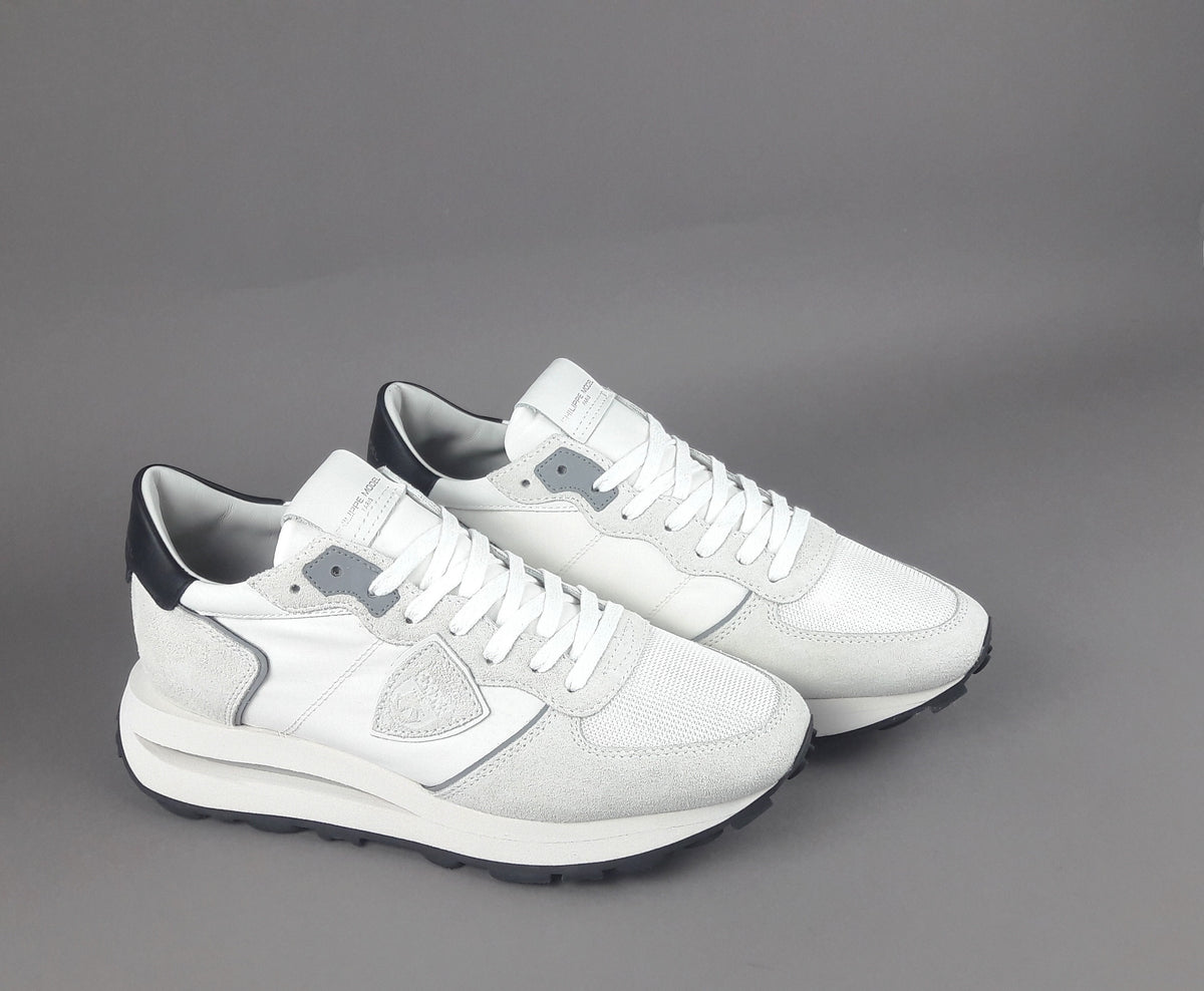 Philippe Model Sneakers Uomo New Tropez Camoscio Tela Bianco