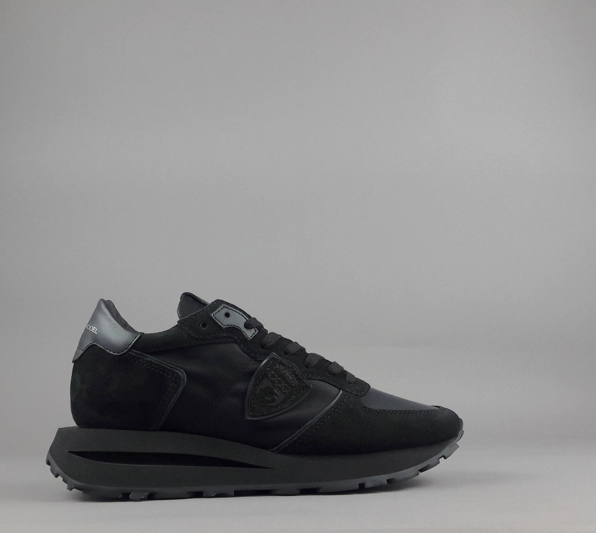 Philippe Model Sneakers Uomo New Tropez Camoscio Tela Nero