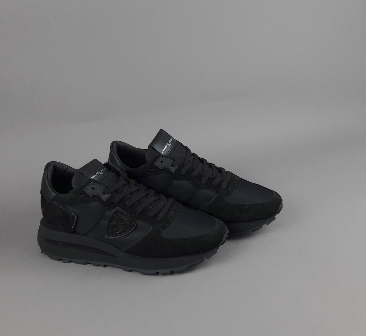 Philippe Model Sneakers Uomo New Tropez Camoscio Tela Nero