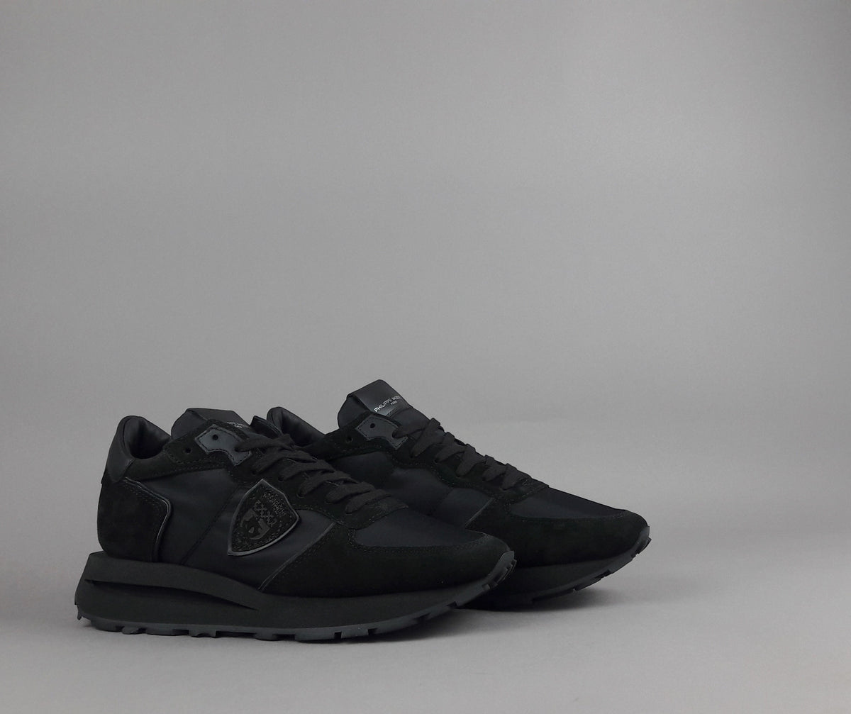 Philippe Model Sneakers Uomo New Tropez Camoscio Tela Nero