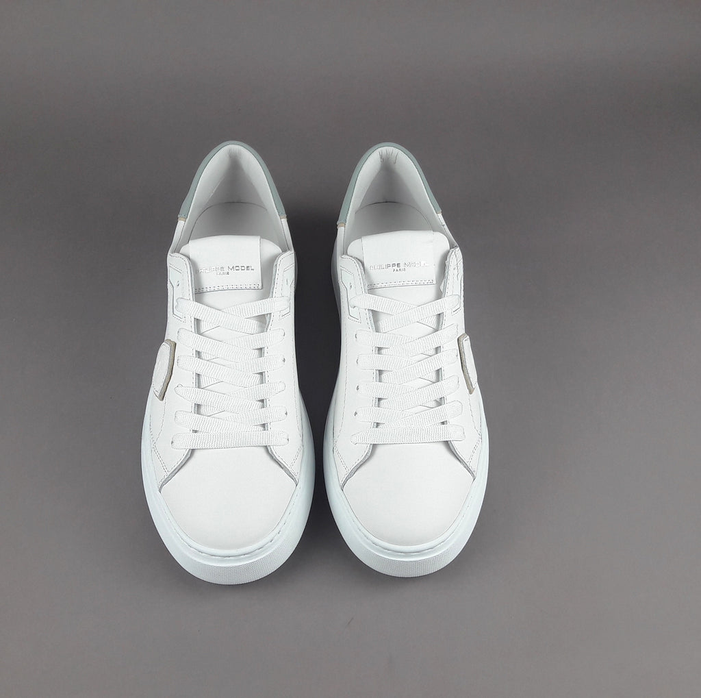 Philippe Model Temple Uomo Pelle Bianco Spoiler Azzurro