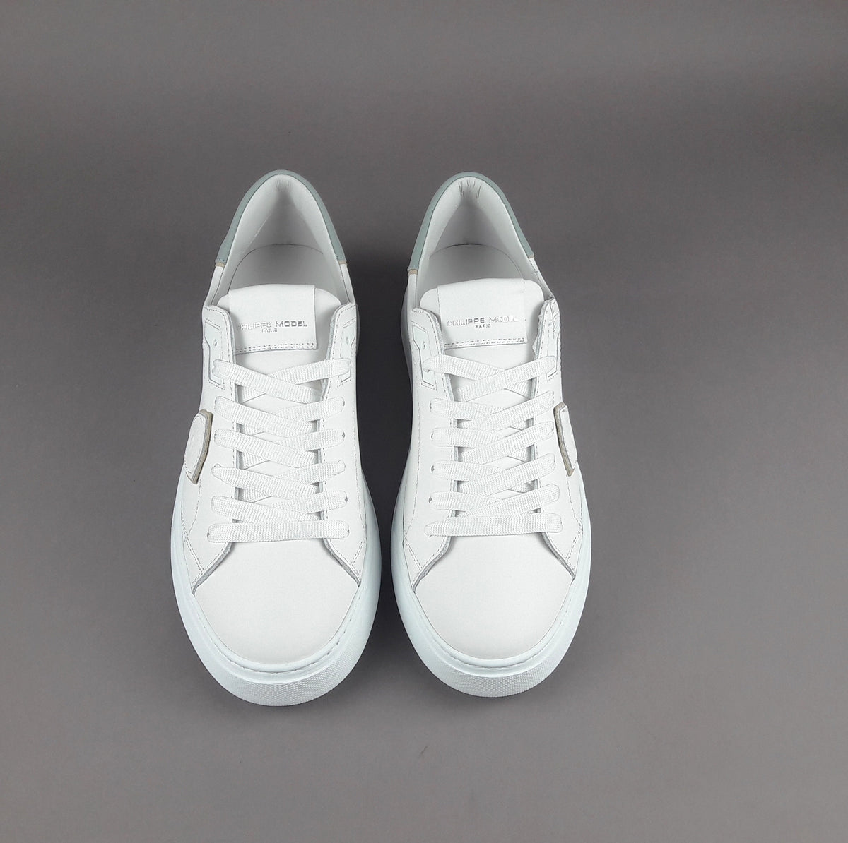 Philippe Model Temple Uomo Pelle Bianco Spoiler Azzurro
