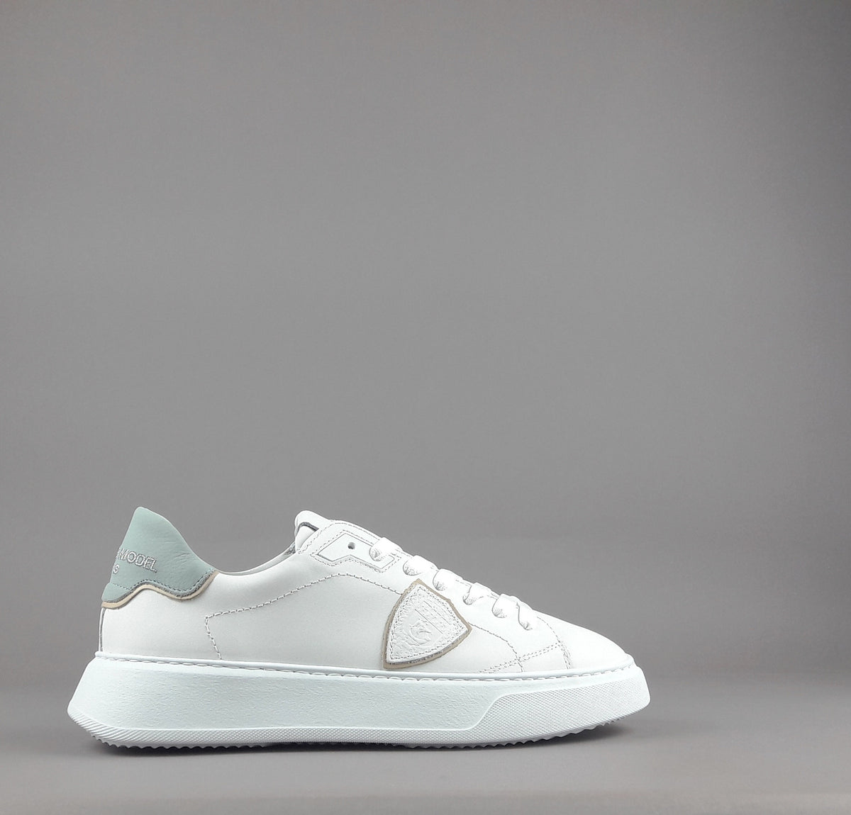 Philippe Model Temple Uomo Pelle Bianco Spoiler Azzurro