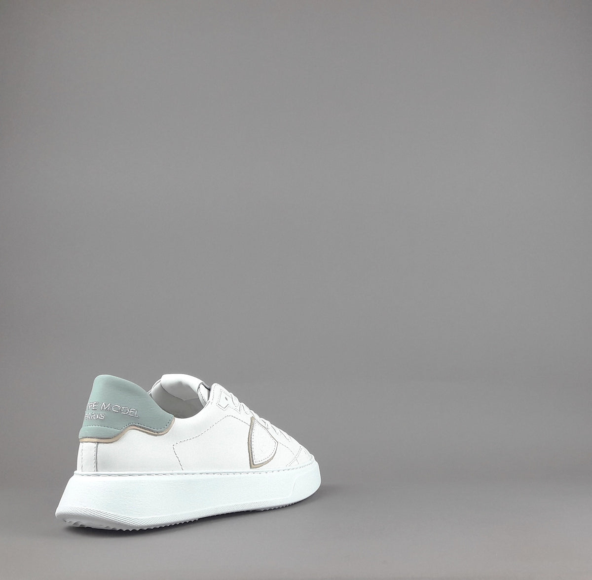 Philippe Model Temple Uomo Pelle Bianco Spoiler Azzurro