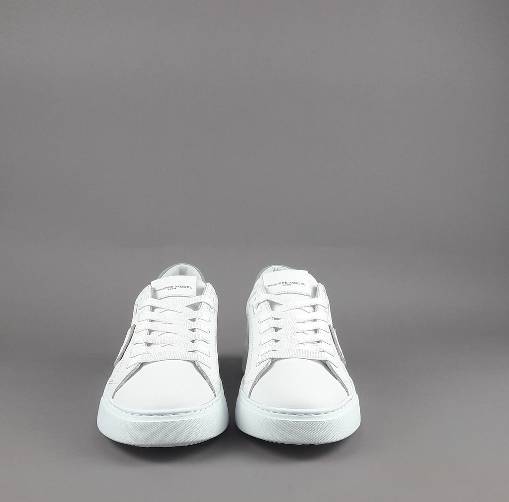 Philippe Model Temple Uomo Pelle Bianco Spoiler Azzurro