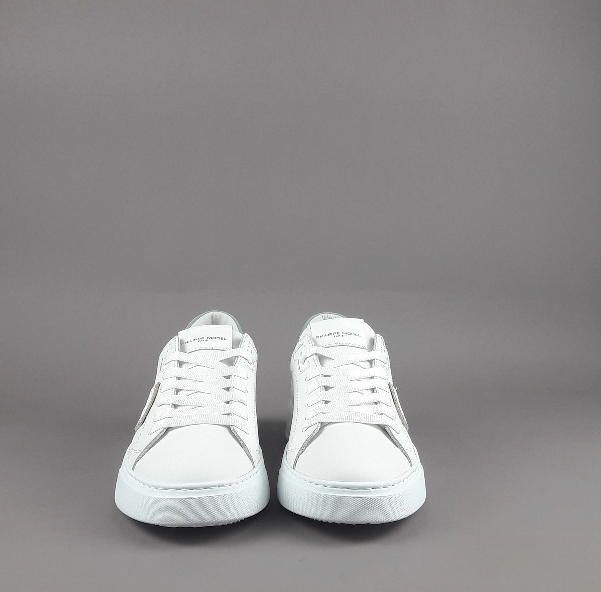 Philippe Model Temple Uomo Pelle Bianco Spoiler Azzurro