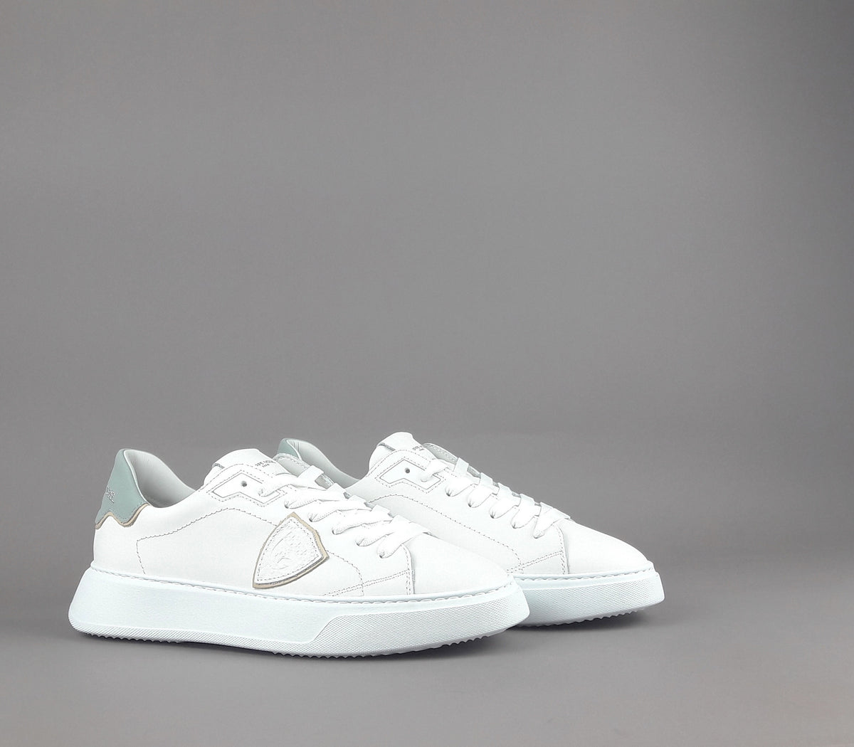 Philippe Model Temple Uomo Pelle Bianco Spoiler Azzurro