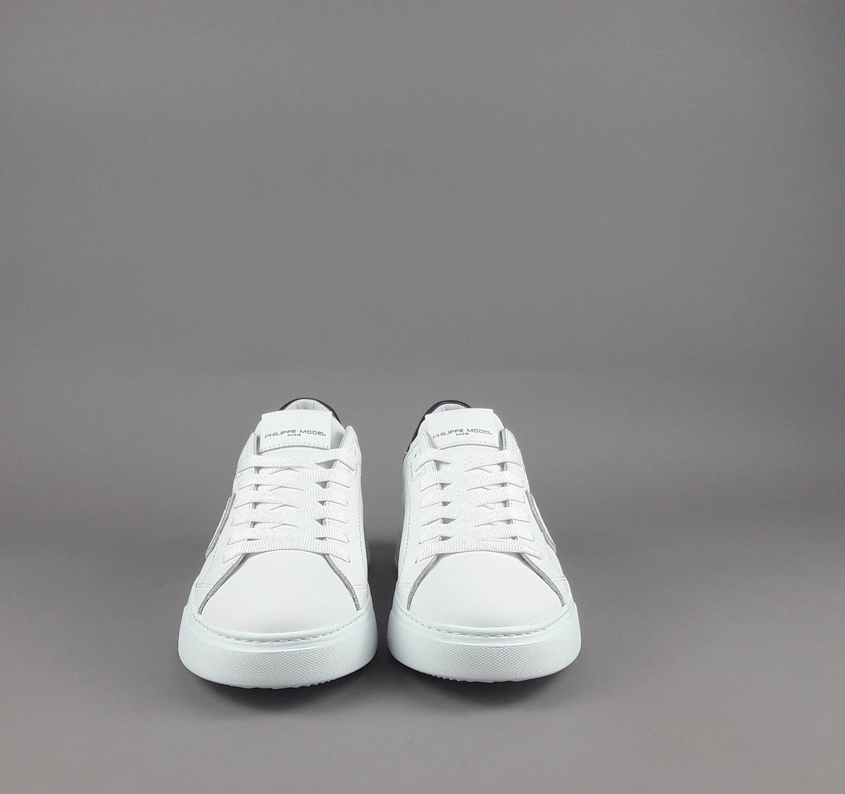 Philippe Model Temple Uomo Pelle Bianco Spoiler Blu Scuro