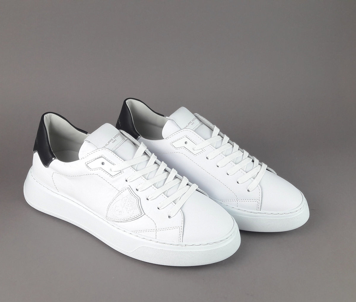 Philippe Model Temple Uomo Pelle Bianco Spoiler Nero
