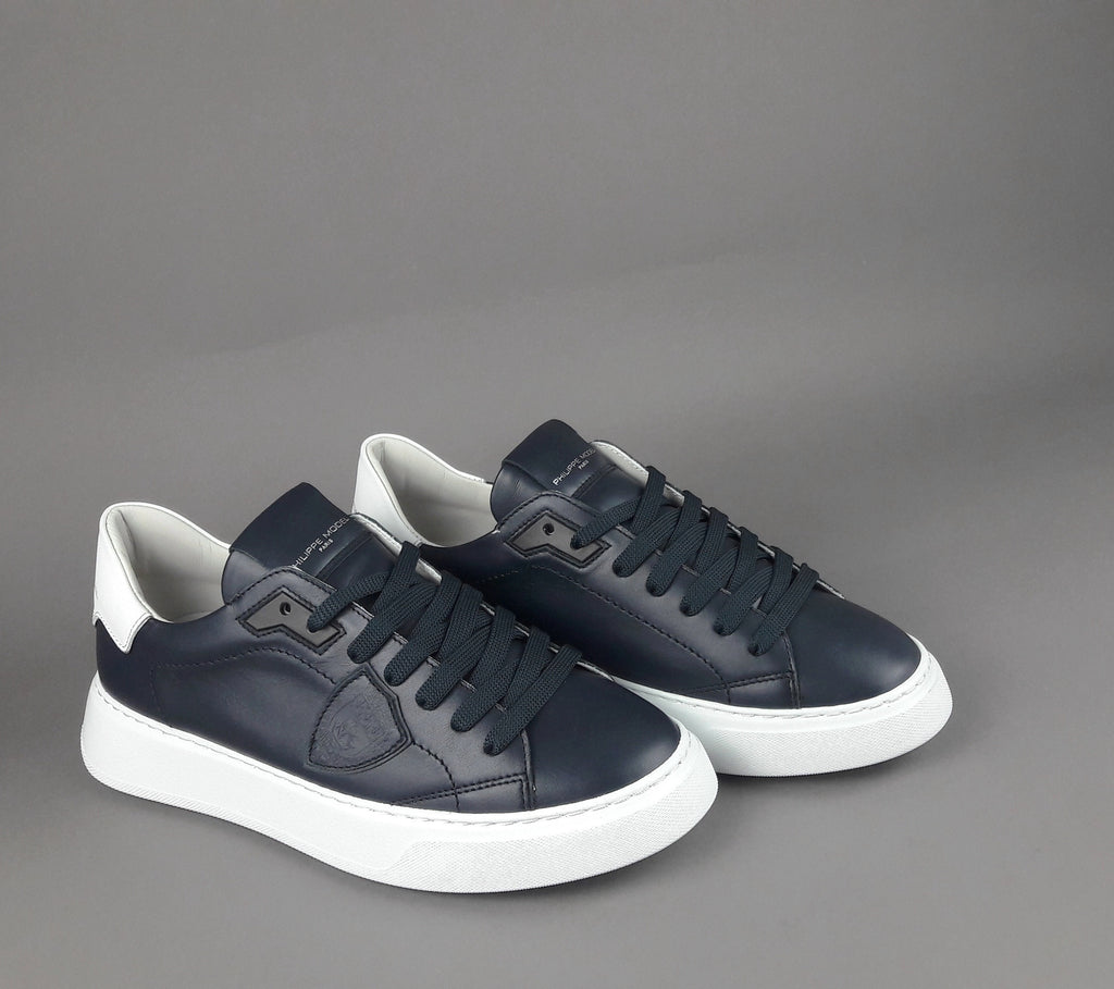 Philippe Model Temple Uomo Pelle Blu Scuro