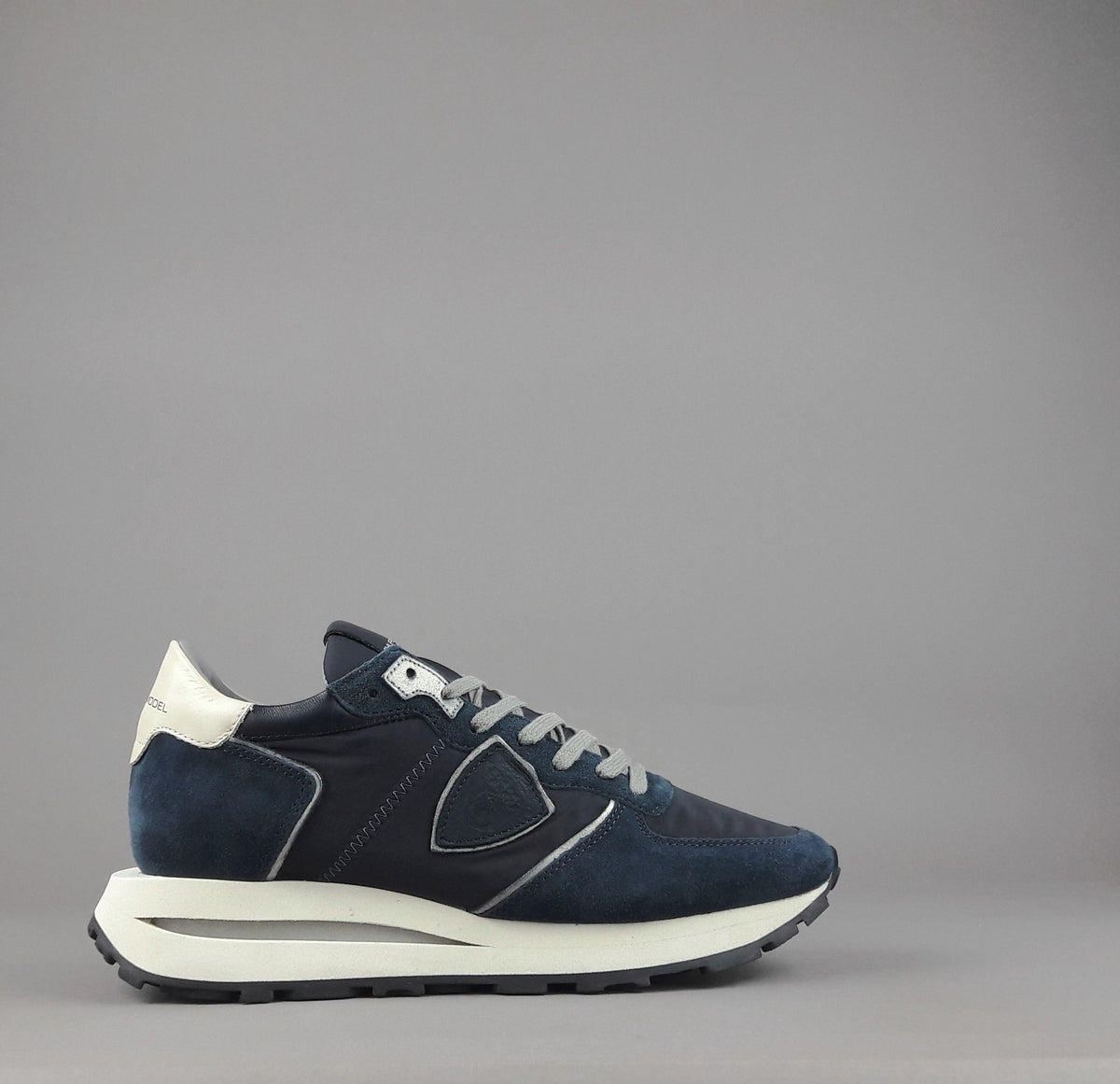 Philippe Model Tropez Uomo Camoscio Tela Blu Scuro