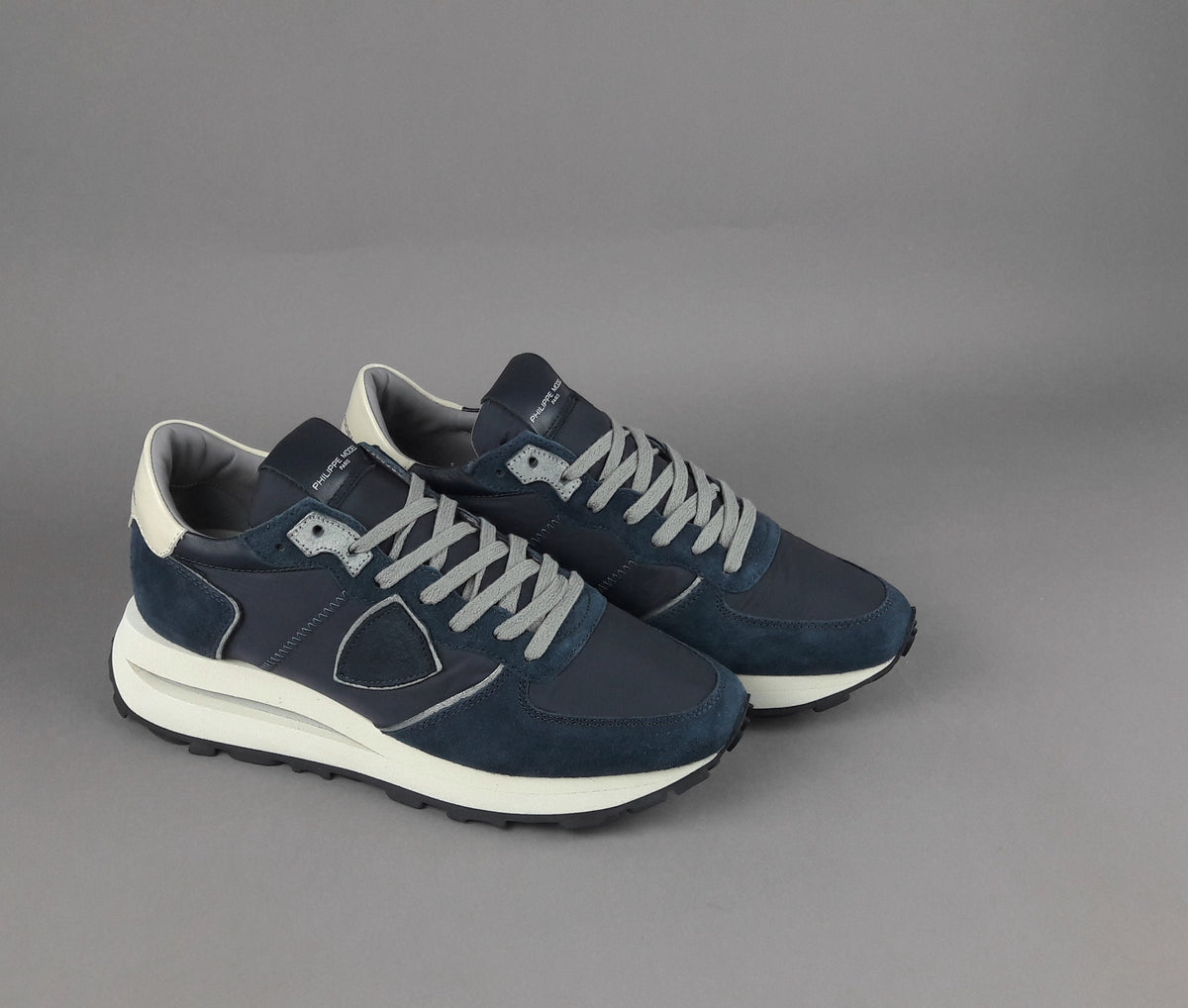 Philippe Model Tropez Uomo Camoscio Tela Blu Scuro