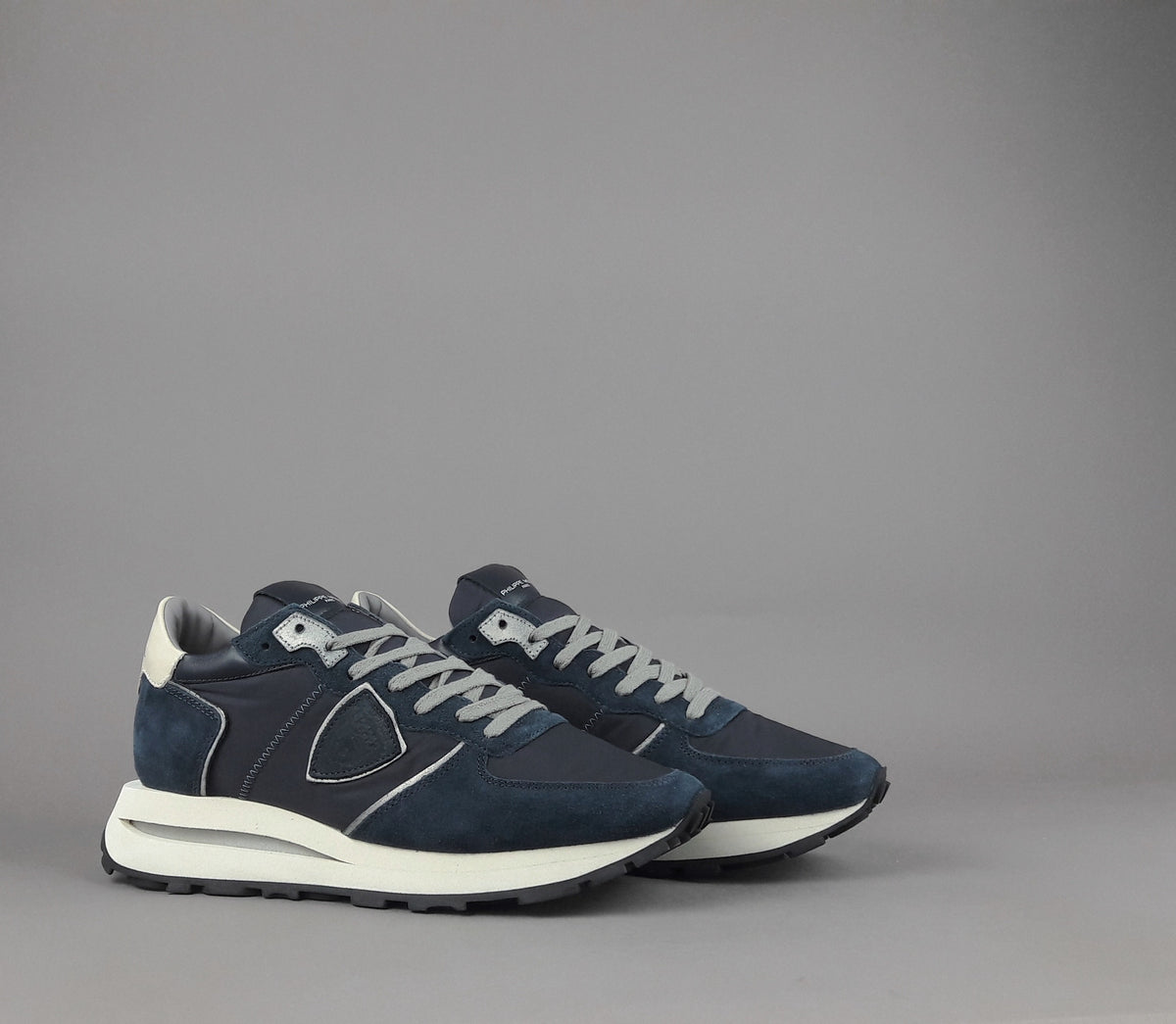Philippe Model Tropez Uomo Camoscio Tela Blu Scuro