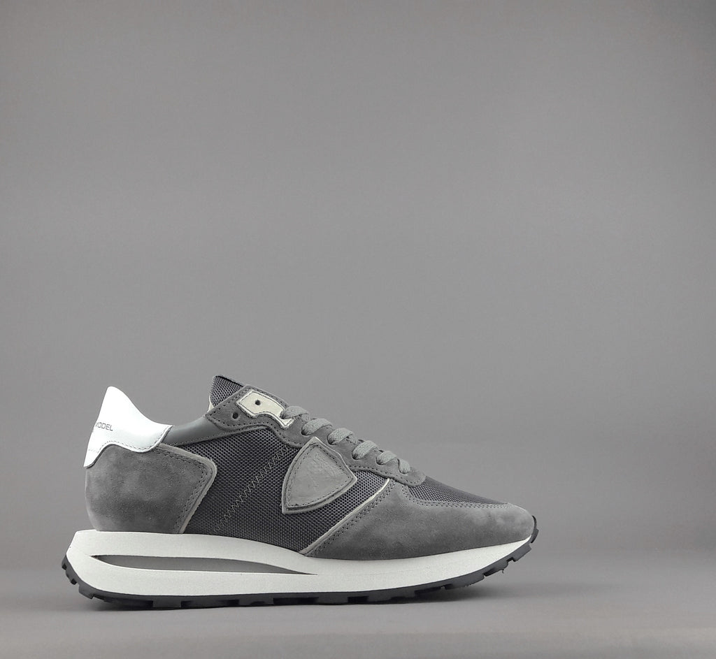 Philippe Model Tropez Uomo Camoscio Tela Grigio