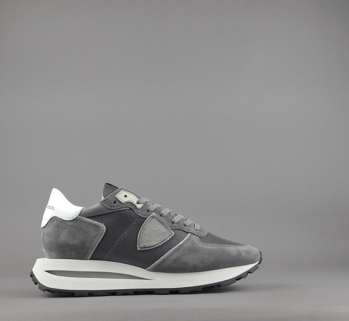 Philippe Model Tropez Uomo Camoscio Tela Grigio