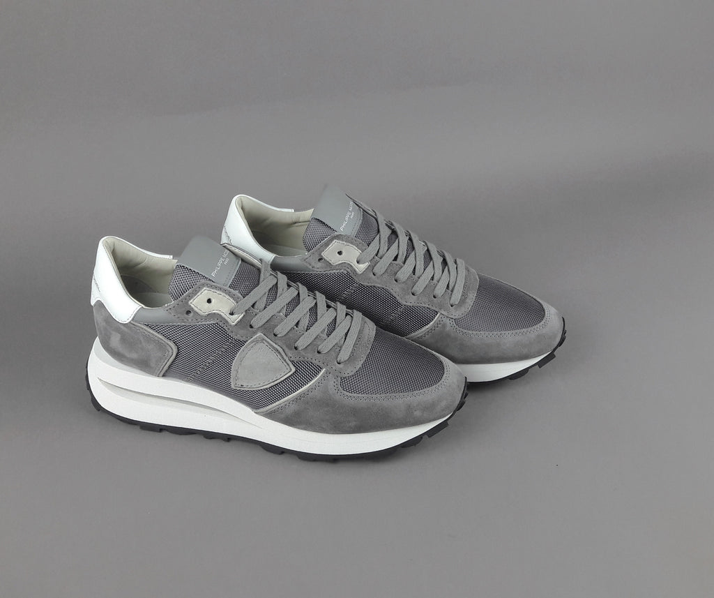 Philippe Model Tropez Uomo Camoscio Tela Grigio
