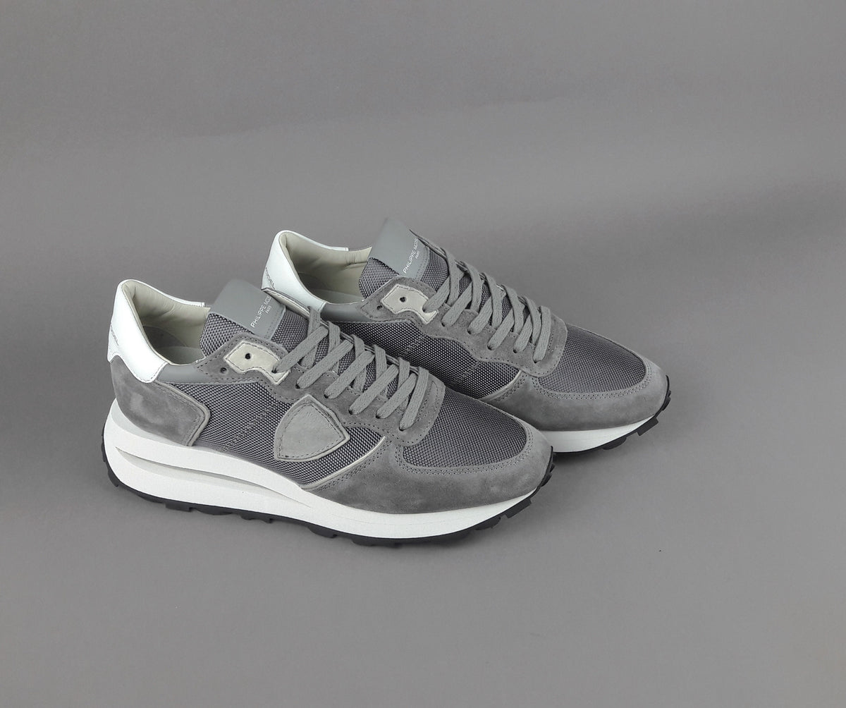 Philippe Model Tropez Uomo Camoscio Tela Grigio