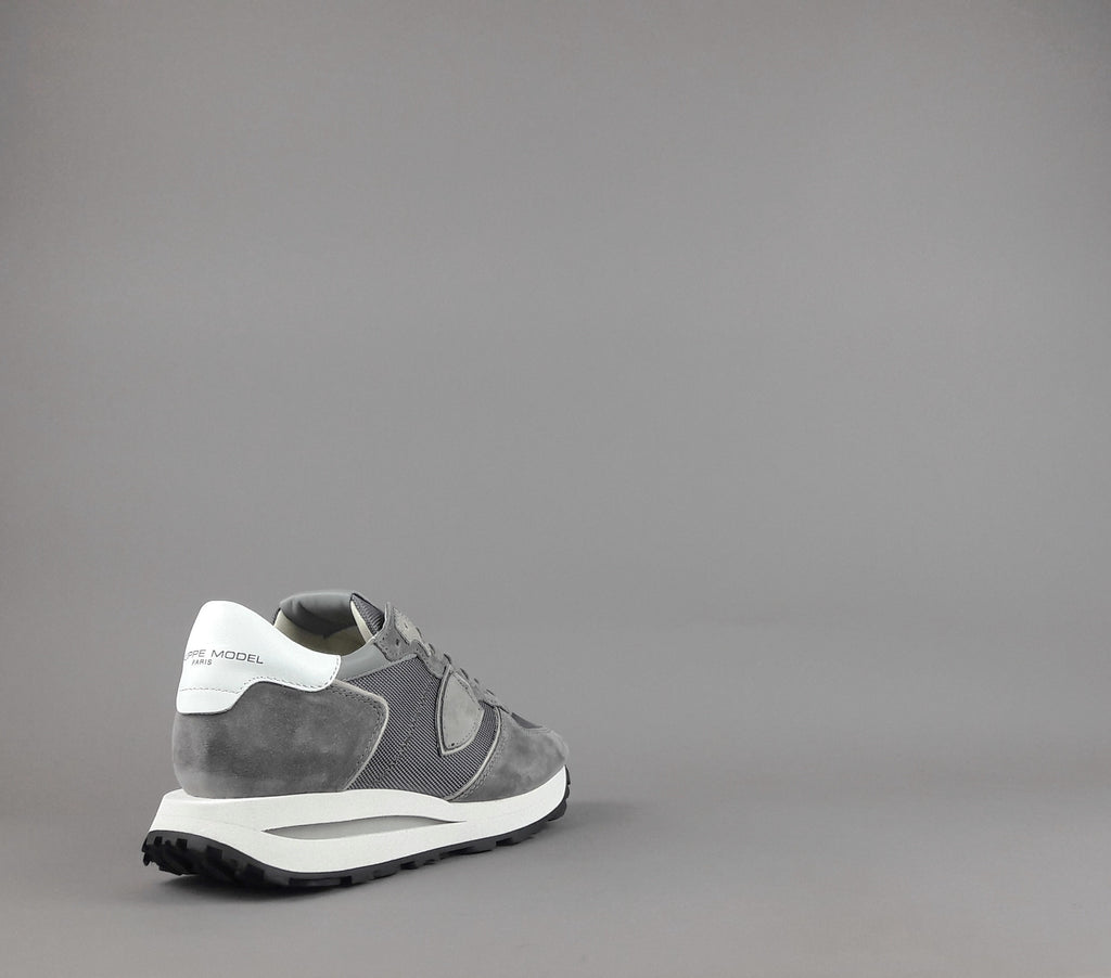 Philippe Model Tropez Uomo Camoscio Tela Grigio