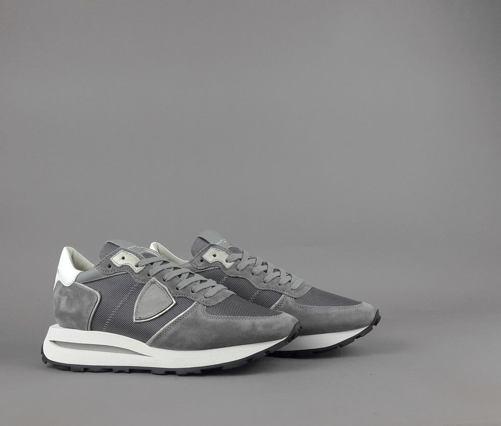 Philippe Model Tropez Uomo Camoscio Tela Grigio