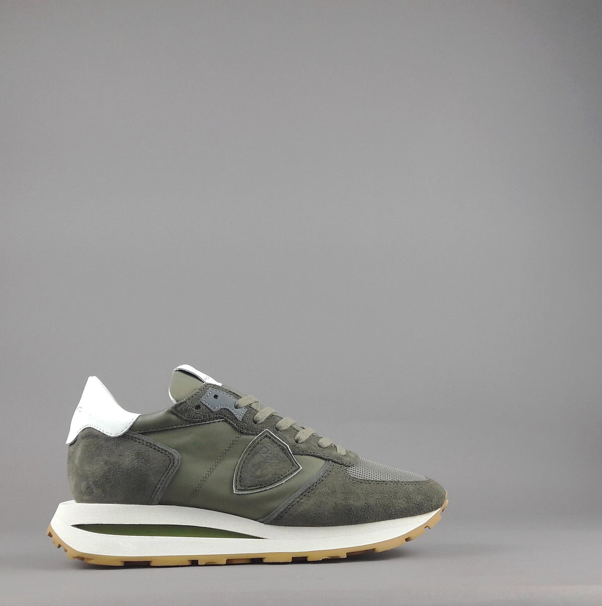 Philippe Model Tropez Uomo Camoscio Tela Verde Militare