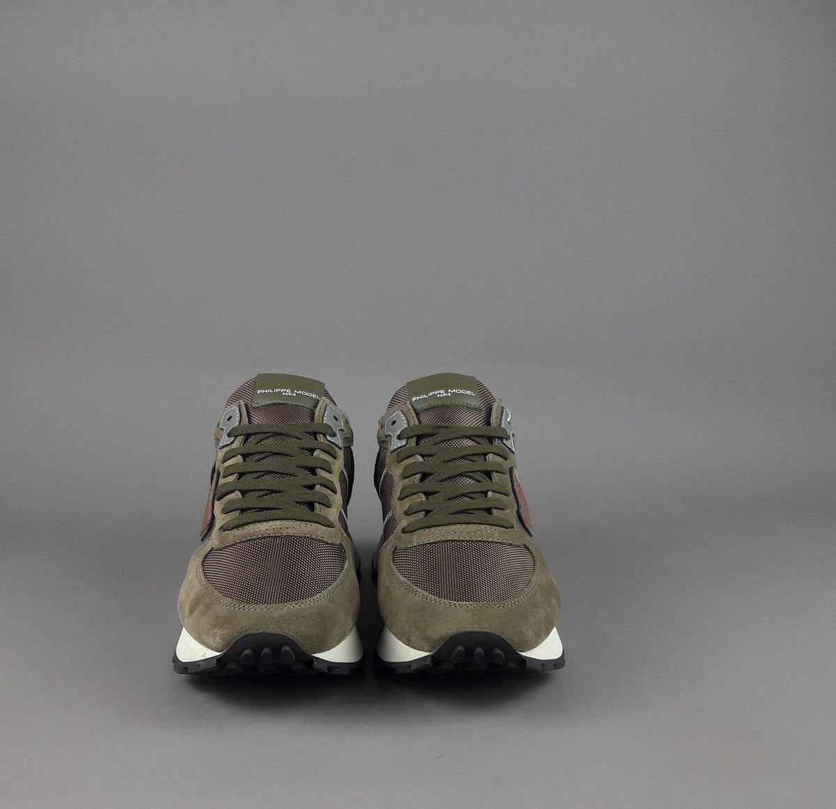 Philippe Model Tropez Uomo Camoscio Tela Verde Militare