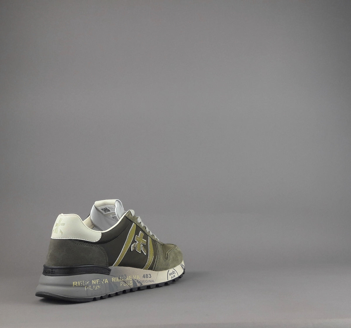Premiata Sneakers Uomo Lander Camoscio Tela Verde Militare
