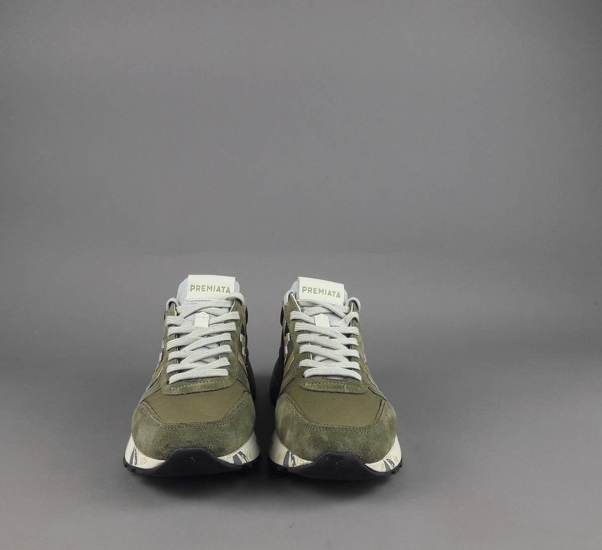 Premiata Sneakers Uomo Lander Camoscio Tela Verde Militare