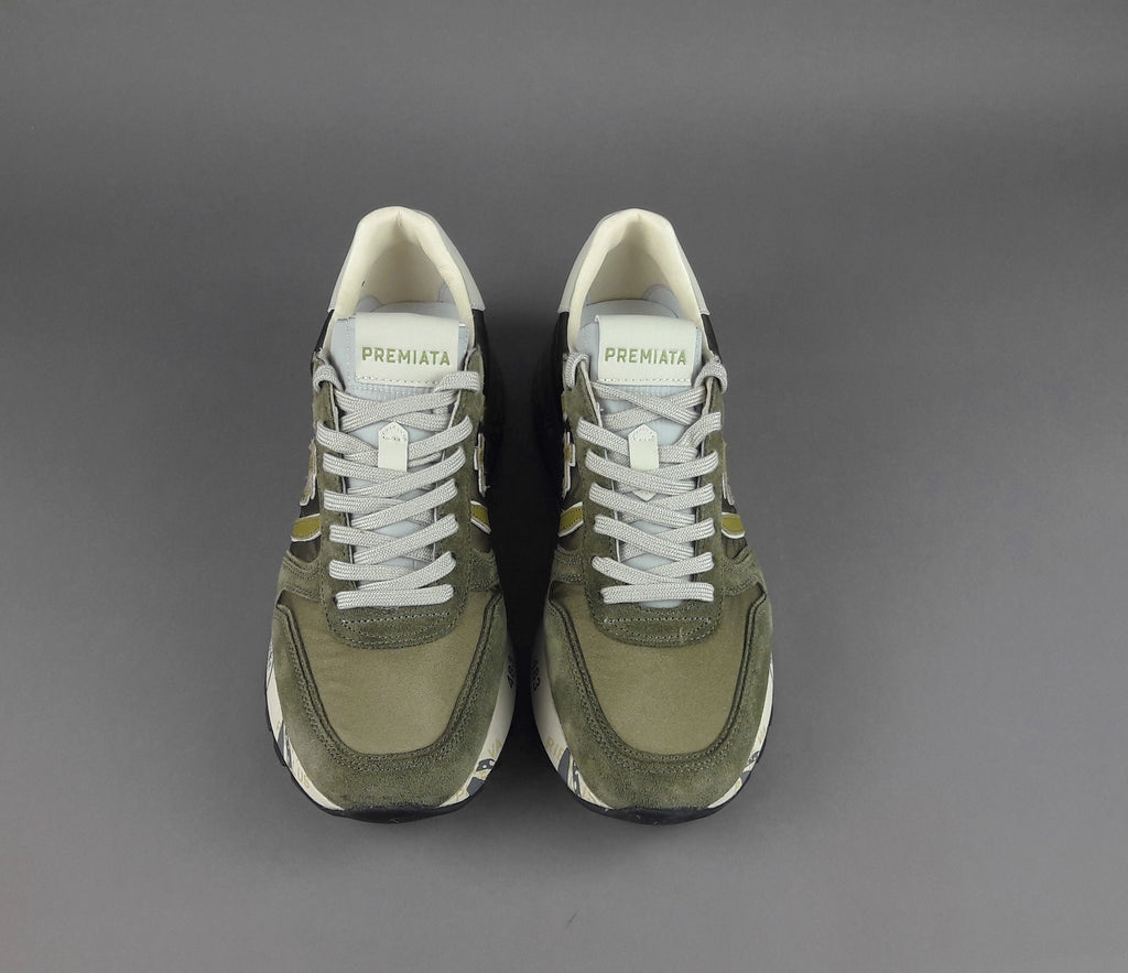 Premiata Sneakers Uomo Lander Camoscio Tela Verde Militare