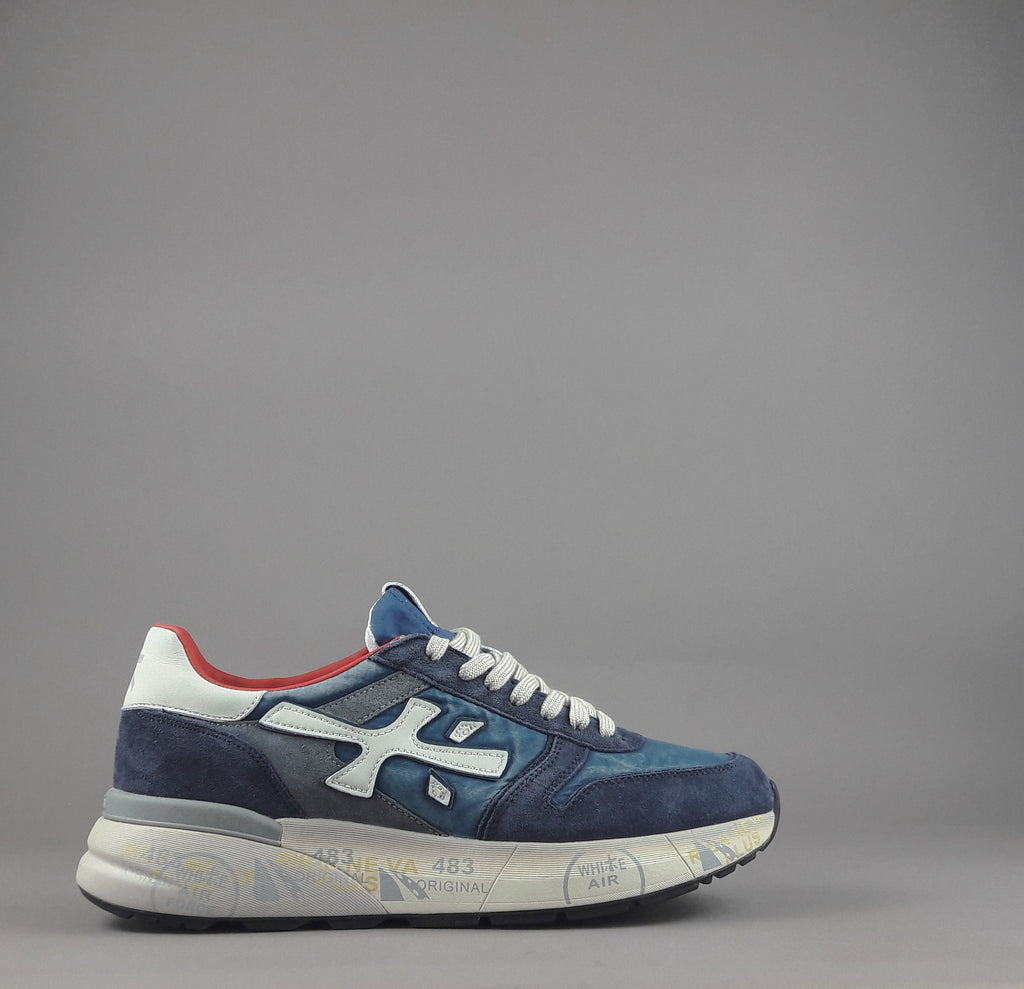 Premiata Sneakers Uomo Mick Camoscio E Tela Blu