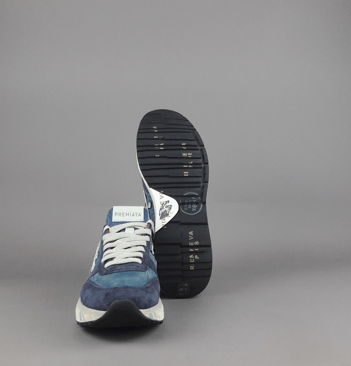 Premiata Sneakers Uomo Mick Camoscio E Tela Blu
