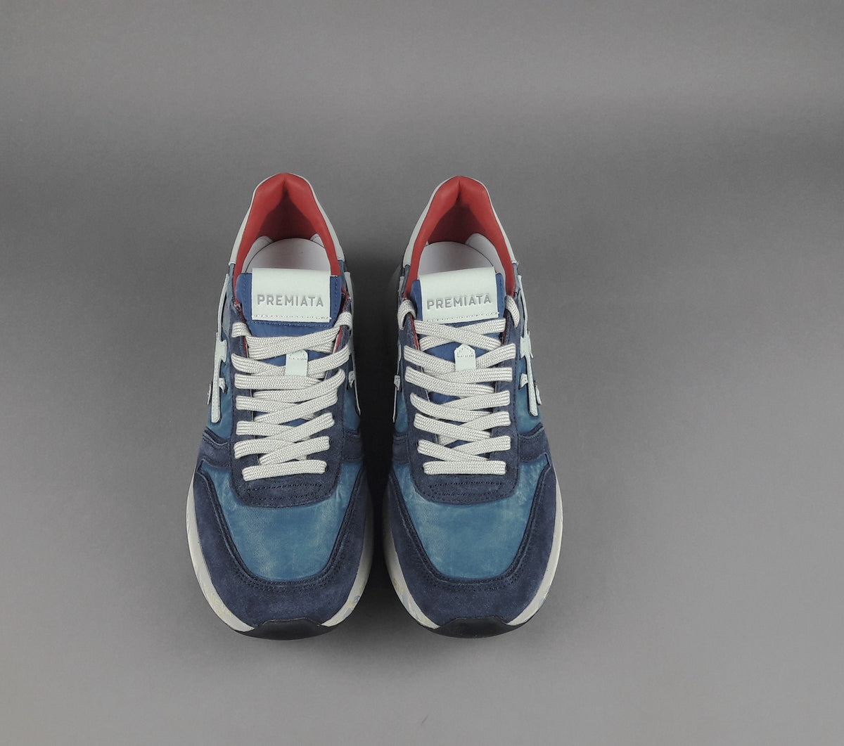 Premiata Sneakers Uomo Mick Camoscio E Tela Blu