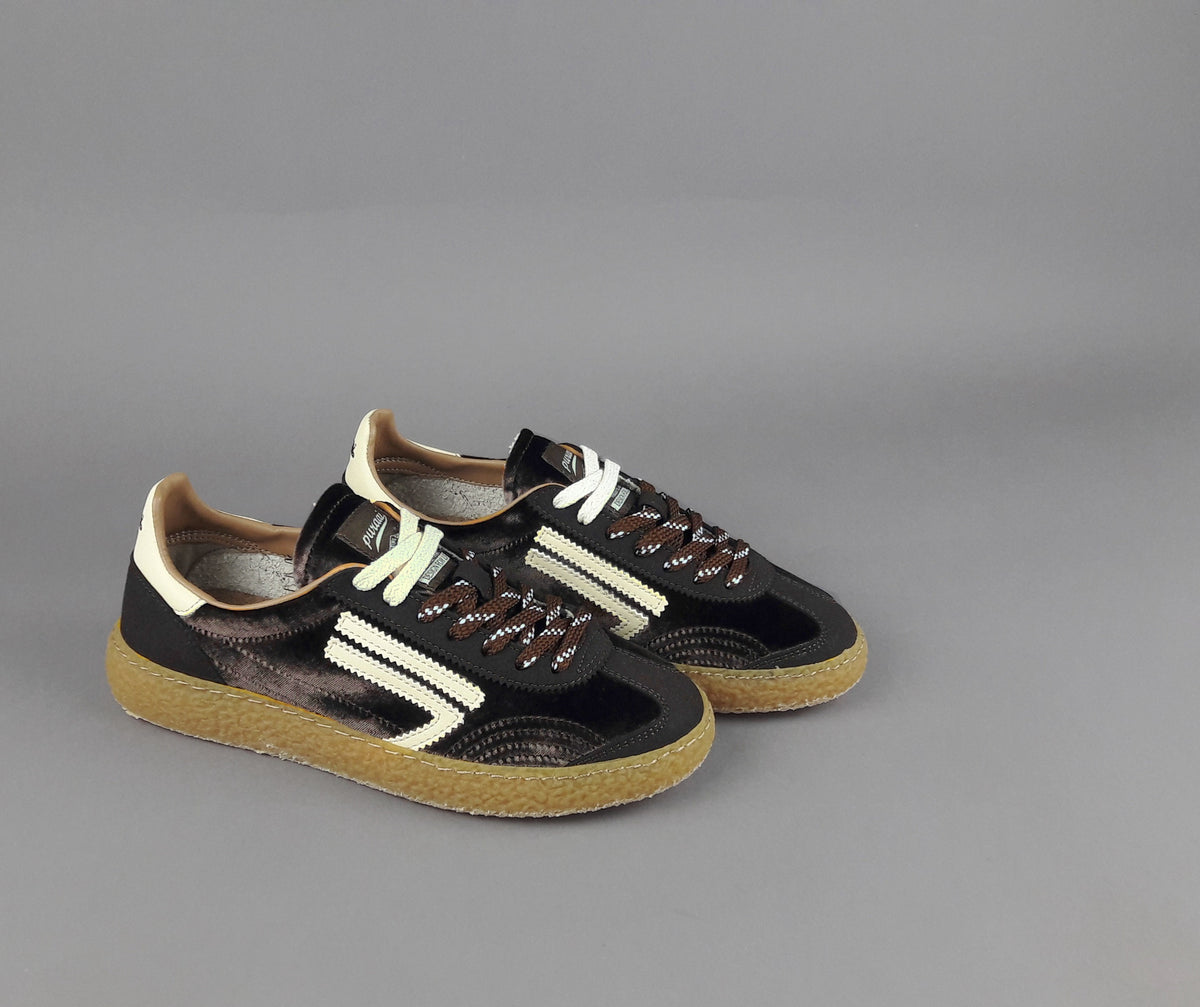 Puraai Sneakers Donna Camoscio Vegan Marrone Scuro