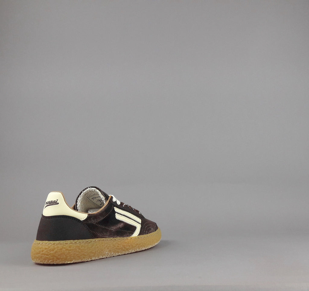 Puraai Sneakers Donna Camoscio Vegan Marrone Scuro