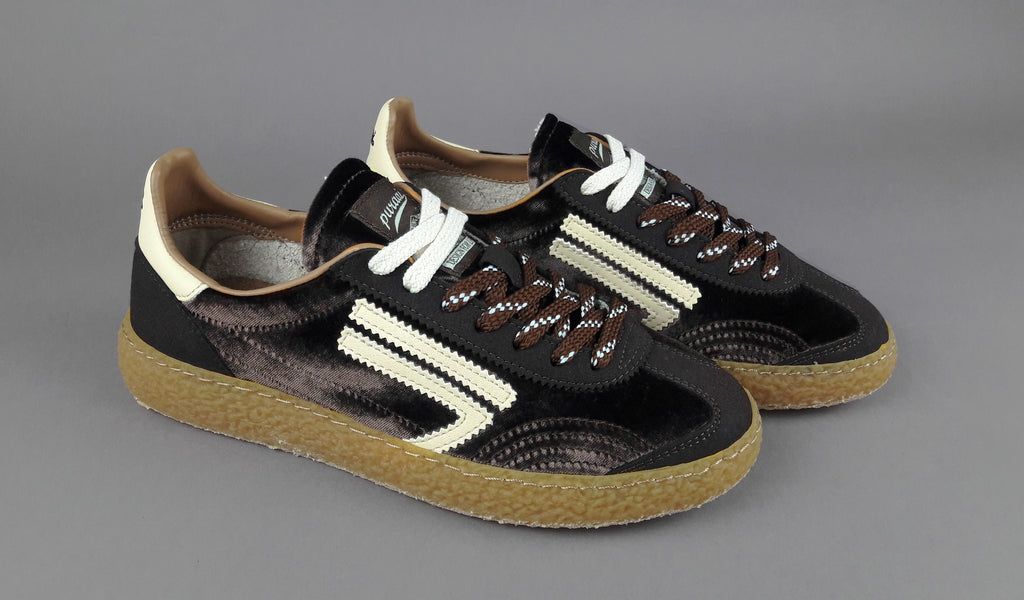 Puraai Sneakers Donna Camoscio Vegan Marrone Scuro