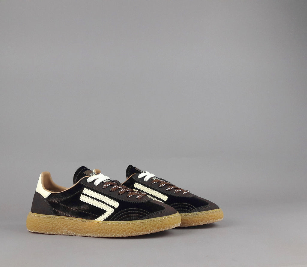 Puraai Sneakers Donna Camoscio Vegan Marrone Scuro