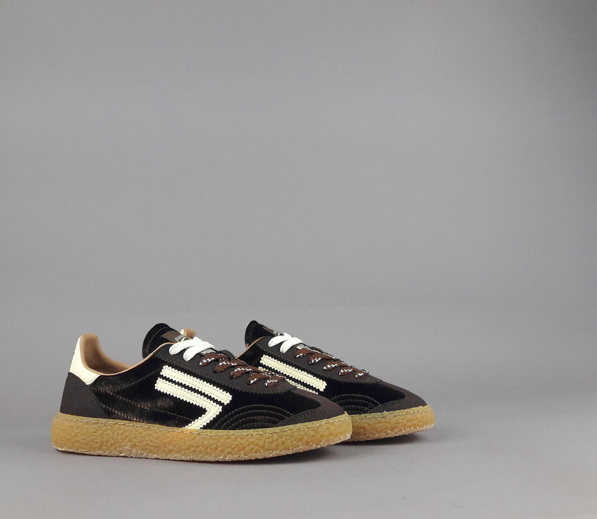 Puraai Sneakers Donna Camoscio Vegan Marrone Scuro