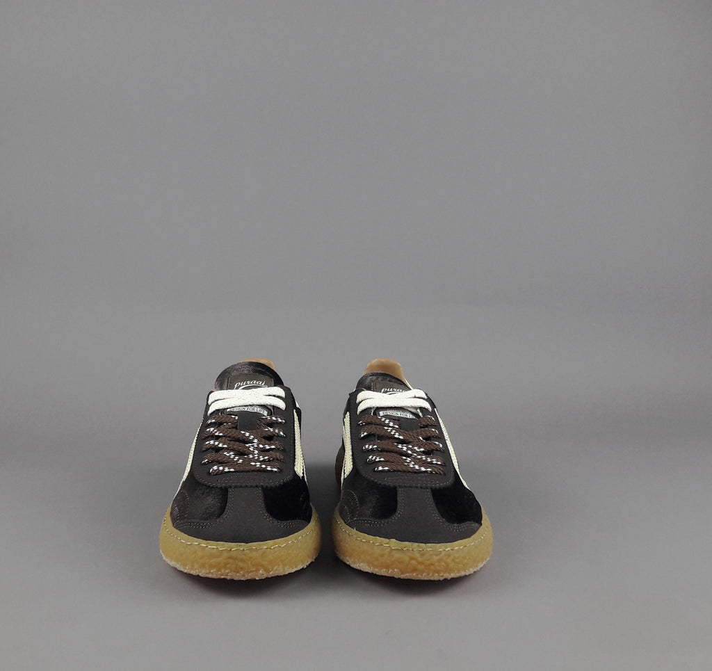 Puraai Sneakers Donna Camoscio Vegan Marrone Scuro