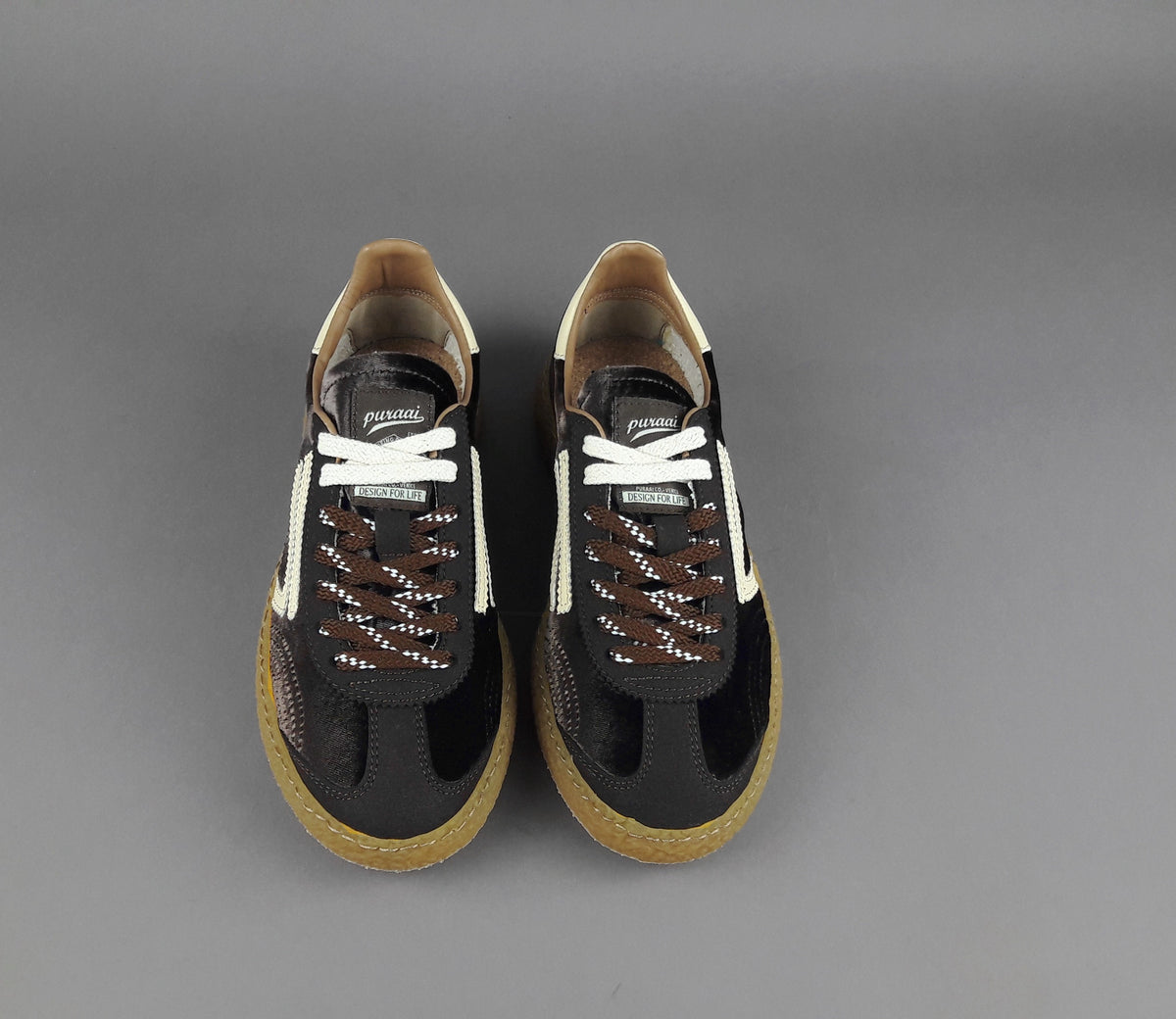 Puraai Sneakers Donna Camoscio Vegan Marrone Scuro