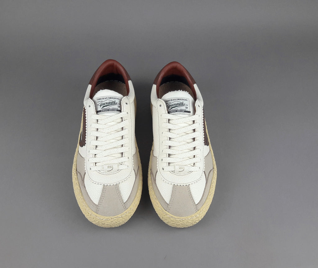 Puraai Sneakers Uomo Pelle Vegan Bianco Opaco